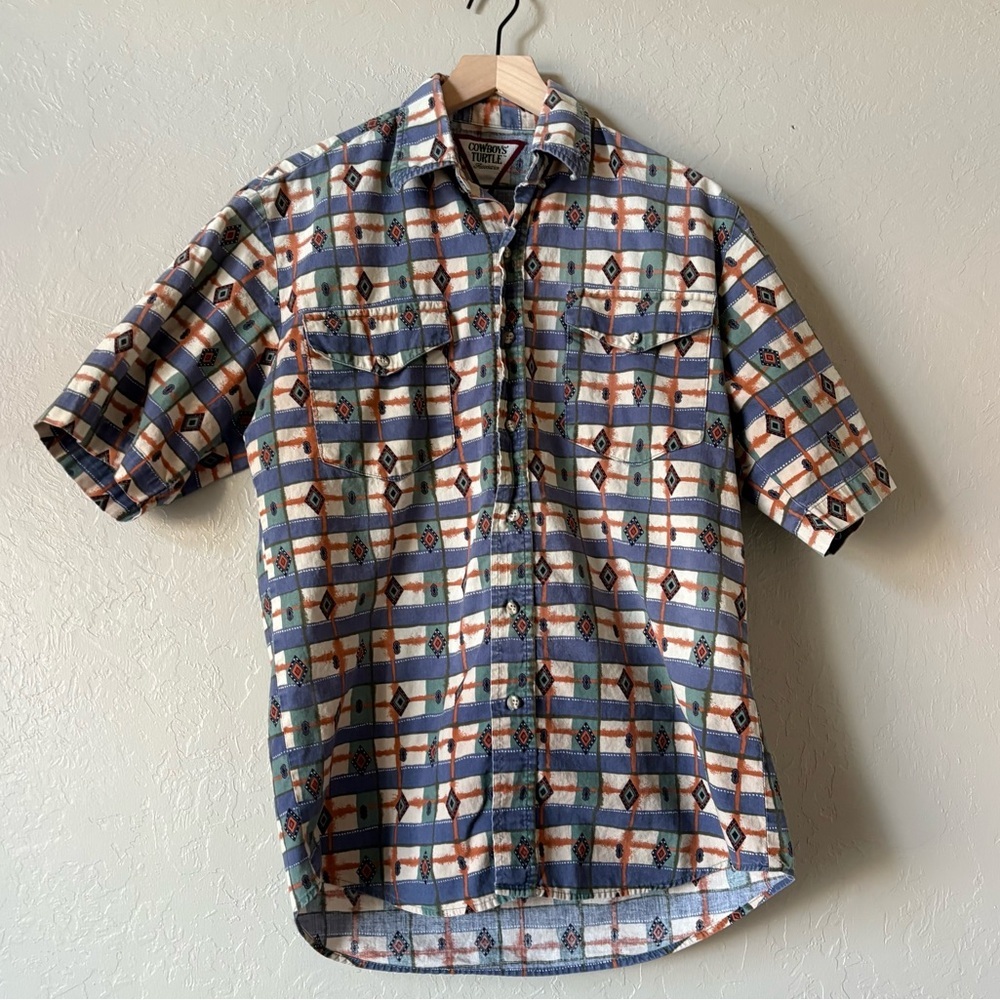 Cowboys’ Turtle Association Southwestern Print Shirt – Medium